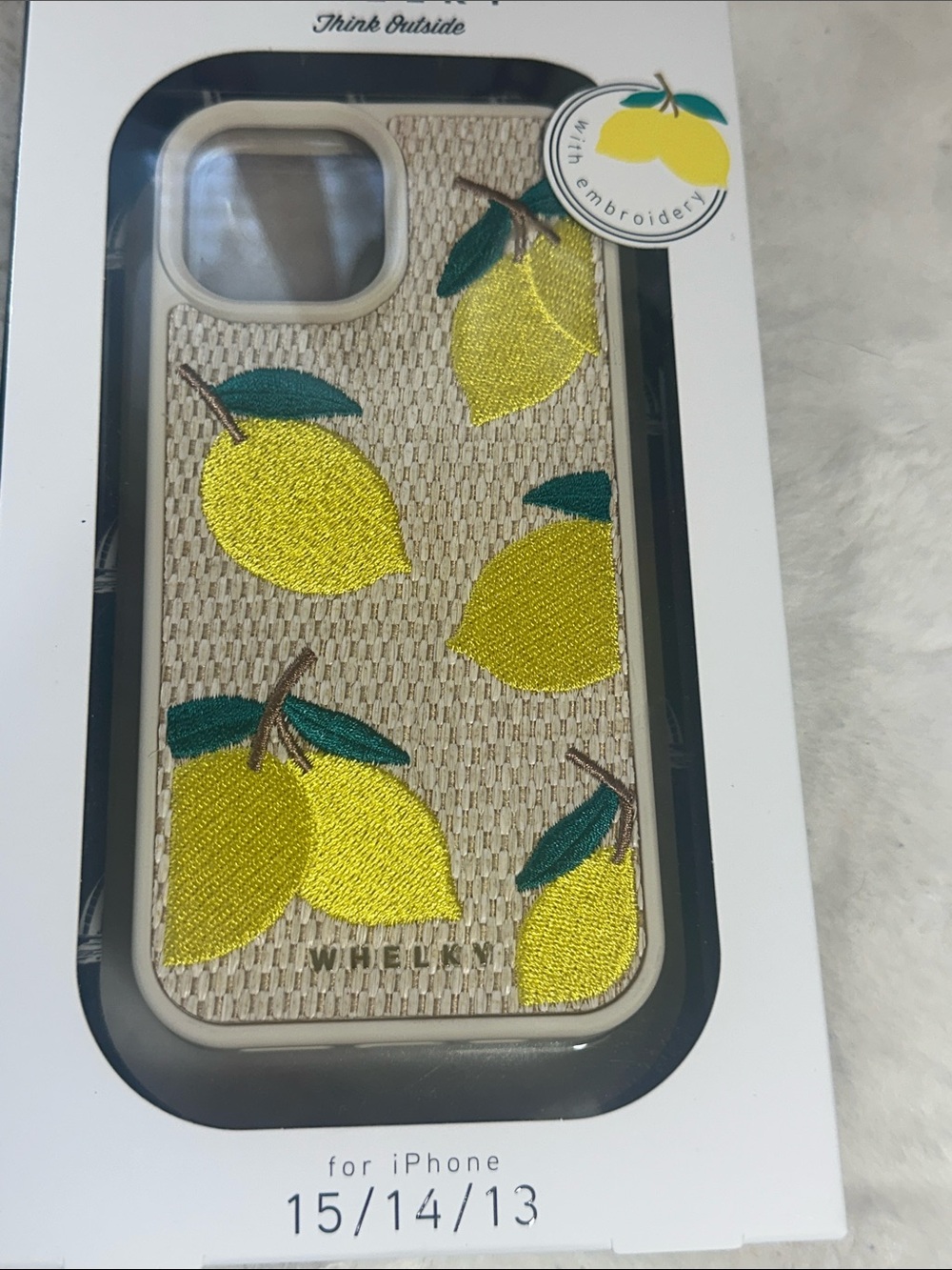 Whelky embroidered Lemon iPhone 15/14/13 iPhone case